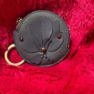 Kate Spade Blue Leather Coin Pouch with Gold Accents